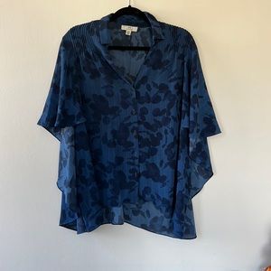 Blue floral flowy Halston top